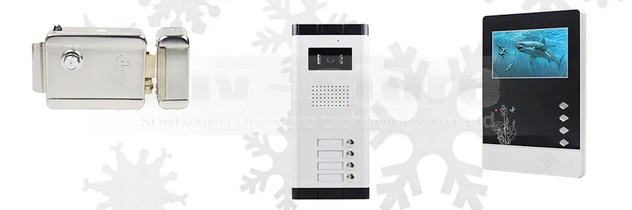 DIYSECUR качество 4," 4-проводной Квартира видео-телефон двери аудио визуальный домофон система входа ИК камера для 4 семьи