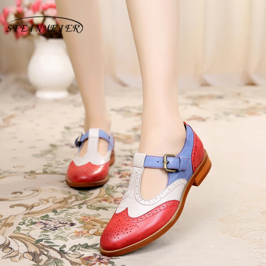 

Yinzo Women's Flats Oxford Shoes Woman Genuine Leather Sneakers Ladies summer Brogues Vintage Casual Shoes Shoes For Women 2020