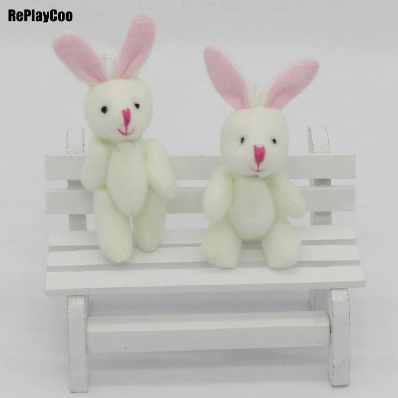 20Pcs/Lot Mini rabbit Stuffed Plush Toys 8cm Small with pink ear pelucia Pendant Kids Birthday Gift 01801 | Игрушки и хобби