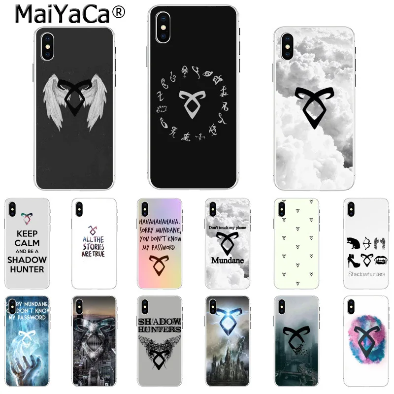Черный мягкий чехол MaiYaCa shadowhunters для iPhone 8 7 6 6S Plus 5 5S SE XR X XS MAX|Бамперы| |