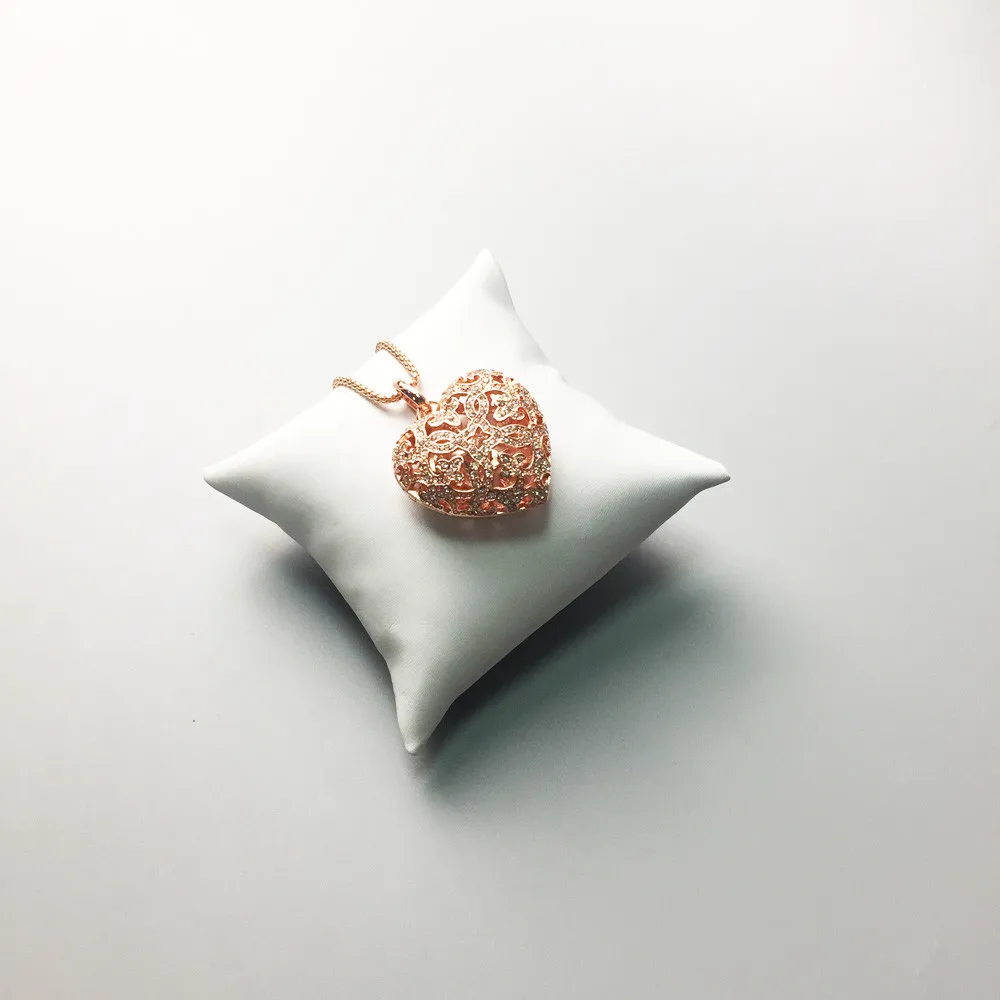 Кулон в форме сердца из розового золота с цирконием кулон виде ожерелье
