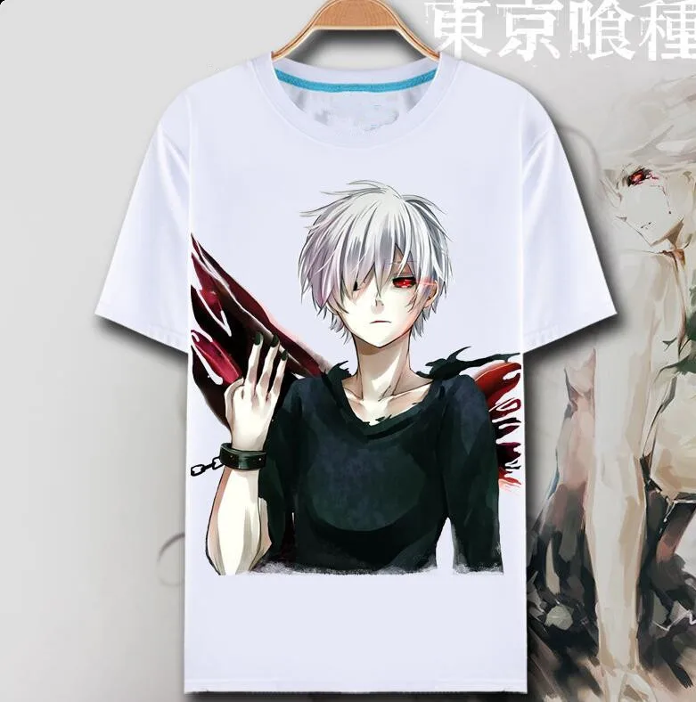 2018 новая японская Футболка с принтом Tokyo Ghoul футболка короткими рукавами и