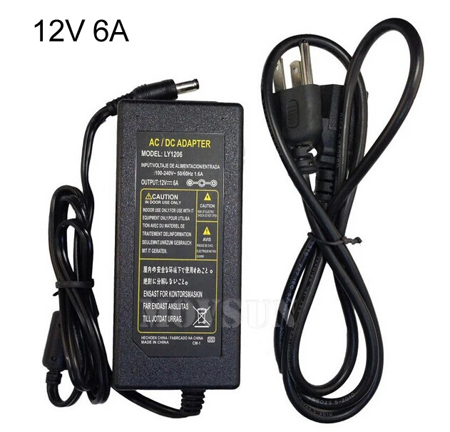 Адаптер источника питания для светодиодной ленты 5050 3528 1 А 2 4 а 5 6 А|dc 12v transformer|dc