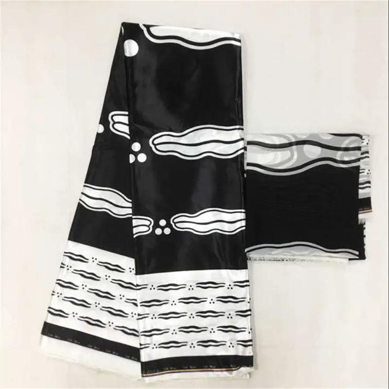 Африканская шелковая восковая ткань с цифровым принтом черная атласная восковая ткань для платья африканская восковая шелковая ткань для вечернего платья 4+ 2 ярдов 30 - Цвет: 16