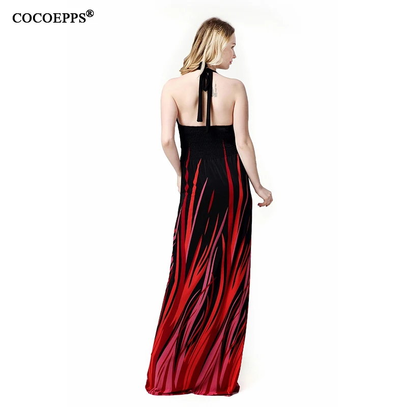 

Plus size L-7XL Sexy Summer Dress deep v-neck Ice silk bohemia long beach dress Halter Evening Party maxi dress Women Clothing