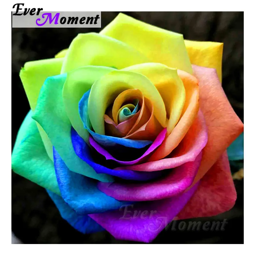 Ever Moment Diamond Painting Colorful Flower 5D DIY Cross Stitch Decor For Home Embroidery Picture Mosaic Art S2F962 | Дом и сад