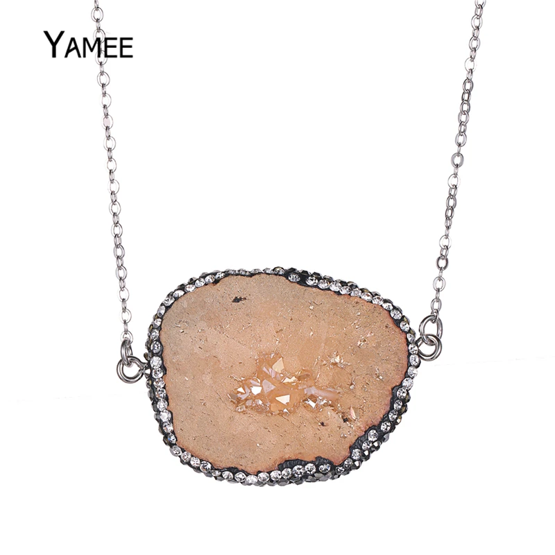 Уникальный необработанный минеральный нерегулярный кулон агатес Druzy