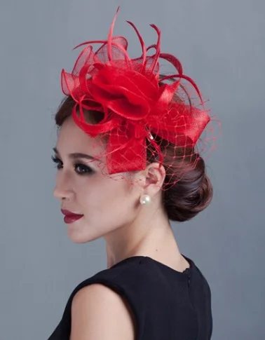 Женские шляпы и вуалетки с перьями для вечевечерние |