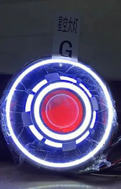 G style 7 дюймов светодиодный фары, светодиодный проектор фары с Halo, Ангел глаз, демон глаз светодиодные фары - Цвет: G style