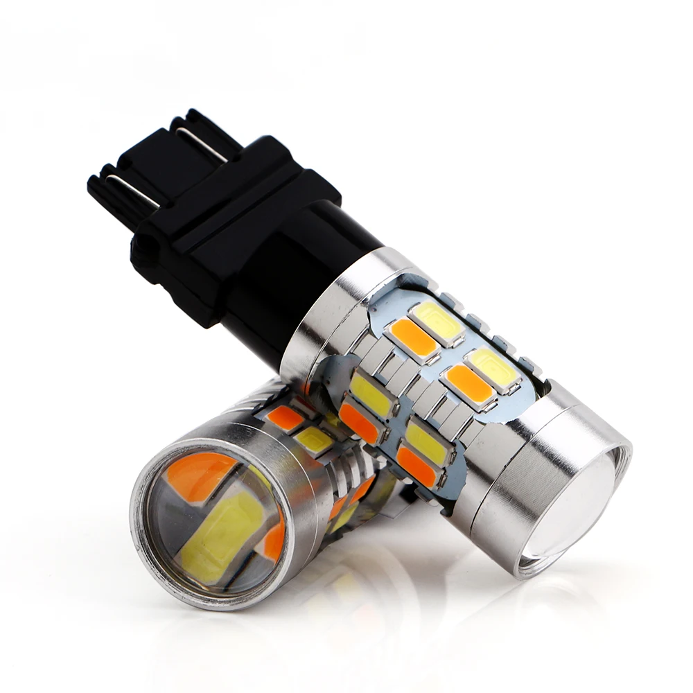 YM E Bright! 10 шт. 3157 P27/5 Вт T25 5730 20 SMD янтарные/белые светодиодные лампы Switchback 600Lm
