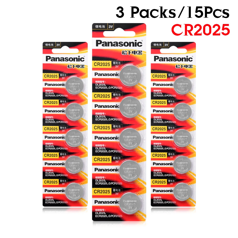 PANASONIC 15 шт. cr2025 ECR2025 BR2025 DL2025 KCR2025 LM2025 3 в Литиевые Батарейки для часов, игрушечных автомобилей