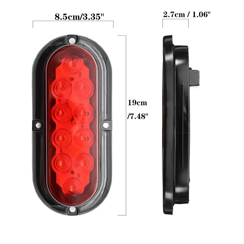 

6'' 12V 10LED Car Truck Tail Light Rear Stop Brake Reverse Stop Tail Light Universal Turn Signal Warning Lamp LED Brake light