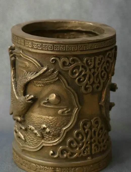 Маркированная китайская династия медная резьба ястреб Орл король птица Кисть