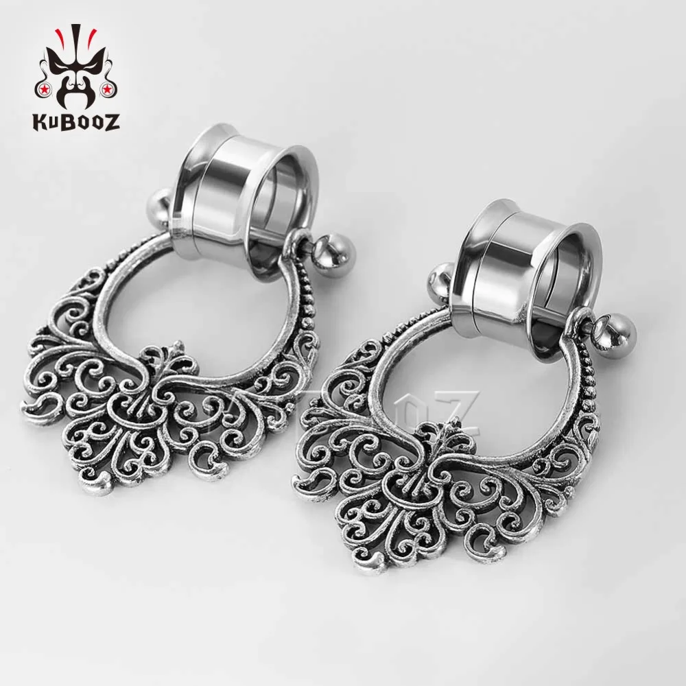 KUBOOZ винтовые ушные сережки из нержавеющей стали висячие расширители пробки тоннели шпильки серьги пирсинг ювелирные изделия для тела модный подарок
