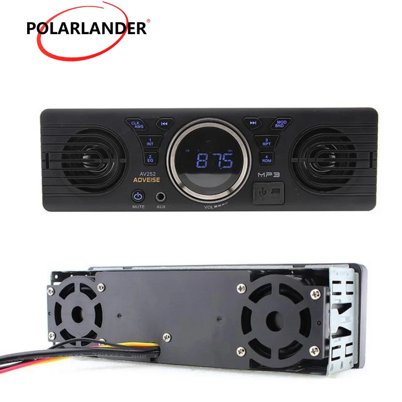 Автомагнитола AV252 с 2 встроенными динамиками FM USB SD AUX 12 В | Автомобили и мотоциклы