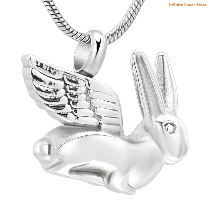 

IJD10032 Stainless Steel Rabbit Animal Urn Necklace For Ashes Keepsake Memorial Cremation Pendant