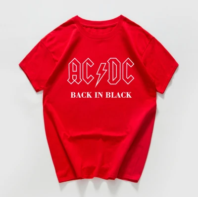 W144MT red Уличная одежда AC/DC футболки женские/мужские рок-группа футболка размера плюс хлопок крутая футболка женская одежда винтажные Топы - Цвет: W144MT red