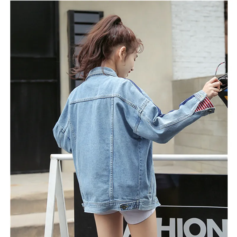 Осенняя джинсовая куртка женская 2020 корейский стиль Женский размера плюс