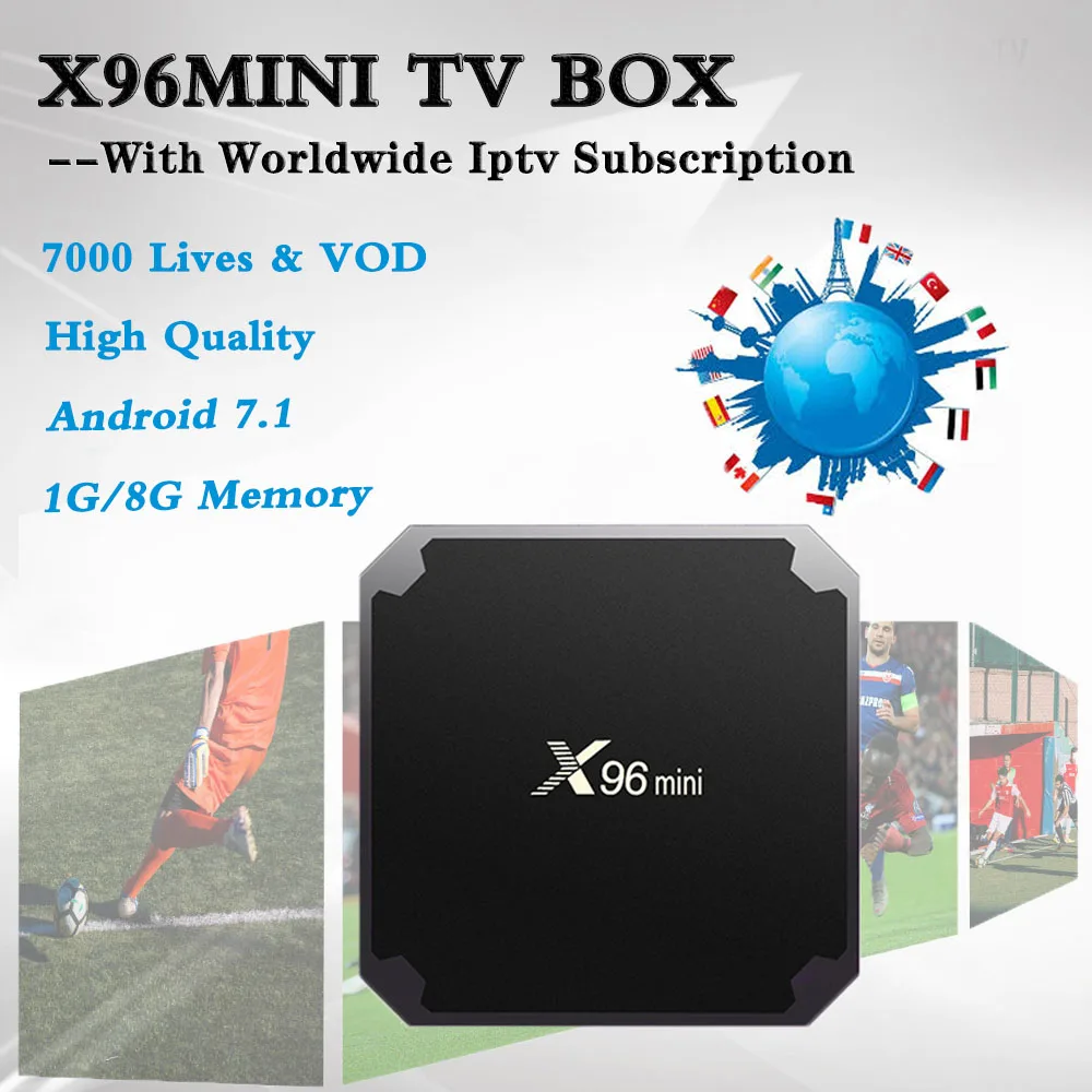 X96mini Android Smart tv Box 1G/8G BT4.0 с Acebird Pro Ip tv подписка немецкий голландский США Великобритания Скандинавия Португалия Израиль EPG
