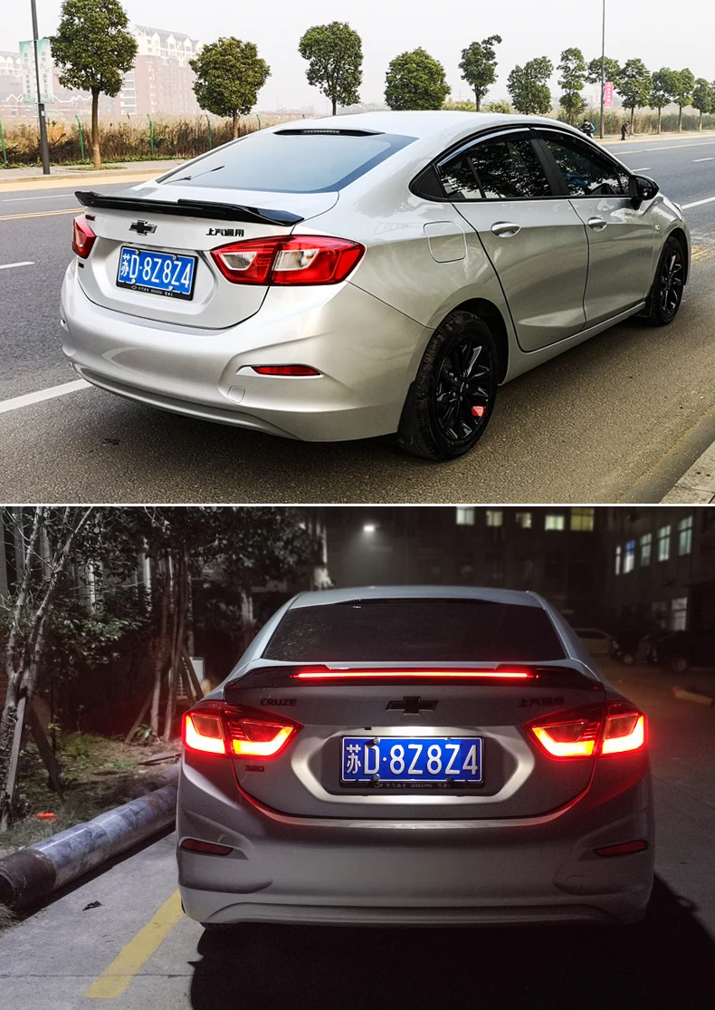 Для спойлер Cruze ABS материал заднее крыло праймер цвет задний спойлер для Chevrolet Cruze светодиодный спойлер