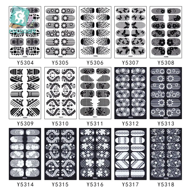 Y Series-10pcs наклейки для ногтей полностью самоклеющиеся наклейки для ногтей