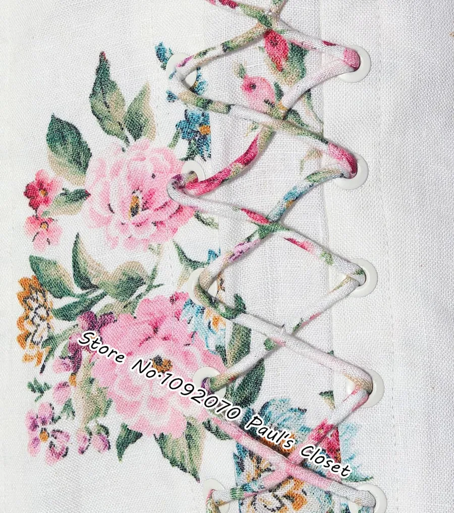 Женский кремовый корсет с цветочным принтом платье белое льняное мини