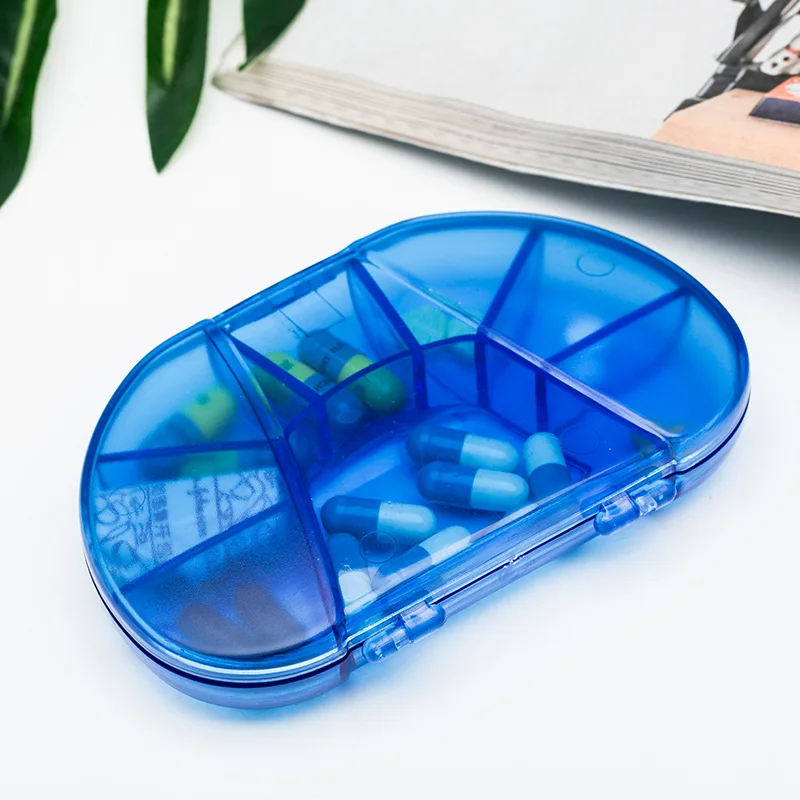 Portable Outdoor Travel Pill Cases 7-Day Medicine Box Tablet Dispenser Storage Container Cute Transparent Color 8 Grid | Дом и сад