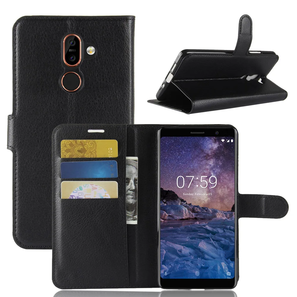 Кожаный чехол-книжка для Nokia X6 X5 5 1 6 7 Plus Sirocco C1 2 8 9 | Мобильные телефоны и аксессуары