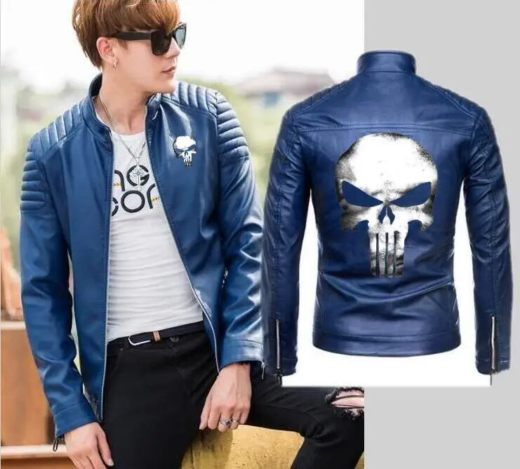 Мужская куртка с капюшоном из кожи Таро в стиле панк новинка на молнии