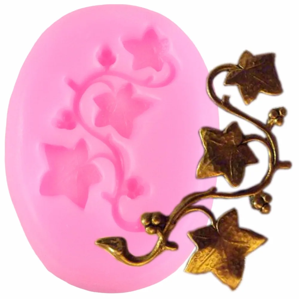 Плющ Vine силиконовые формы листьев помадки 3D ремесла украшения торта Toos конфеты