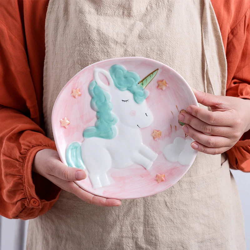 Набор керамических столовых приборов тарелка миска для риса мультяшный поднос