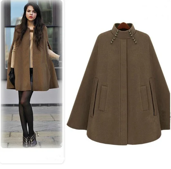 Пончо британского бренда Осень-зима 2020 коричневое темно-синее кашемировое