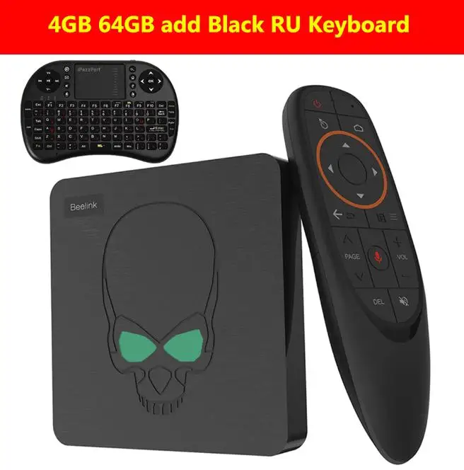 4GB 64GB Black RU ТВ-приставка Beelink GT-King Android 9,0 Amlogic S922X 4 Гб LPDDR4 64 Гб rom 2,4G+ 5,8G WiFi Bluetooth 4,1 4K 2,4G голосовой пульт дистанционного управления - Цвет: 4GB 64GB Black RU