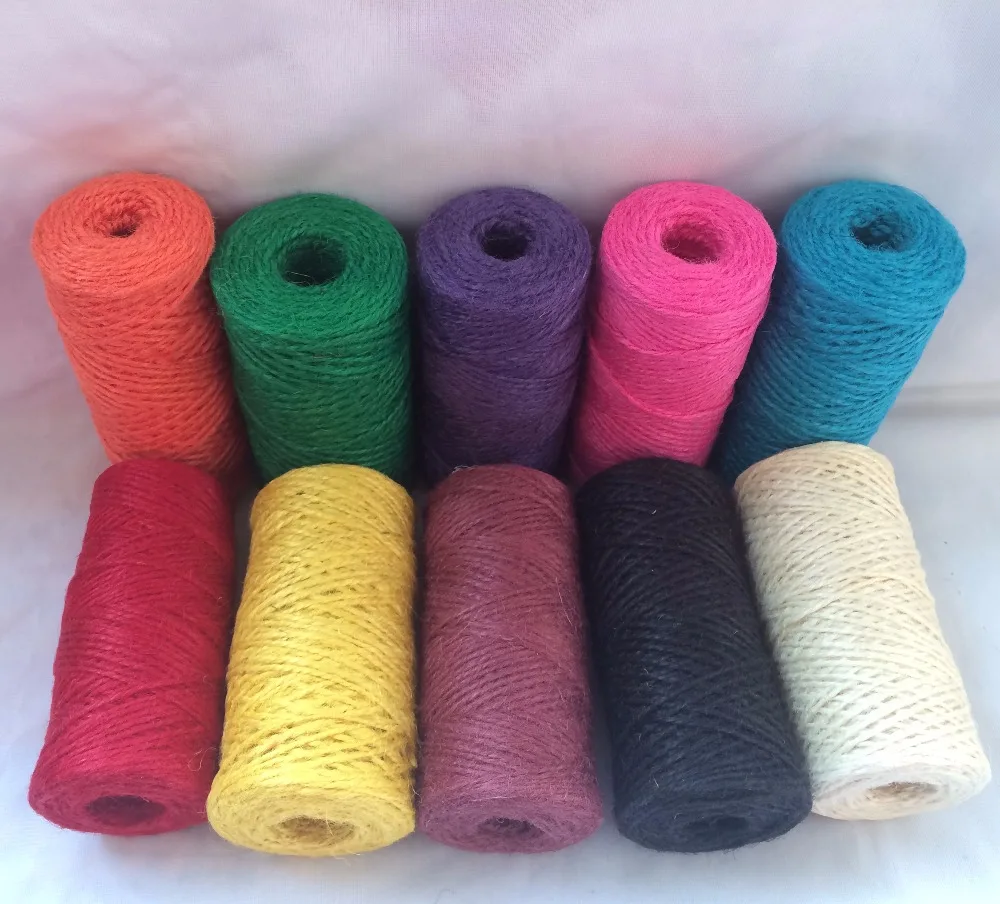 1 шт 2ply 1,5 мм(100 м/катушка) цветной джутовый шнур-шпагат DIY декоративный аксессуар ручной работы джутовый канат