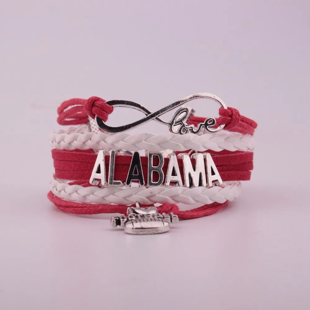 GVUSMIL &quotALABAMA&quot красный + белый многожильный Бесконечность серебряный цвет Шарм