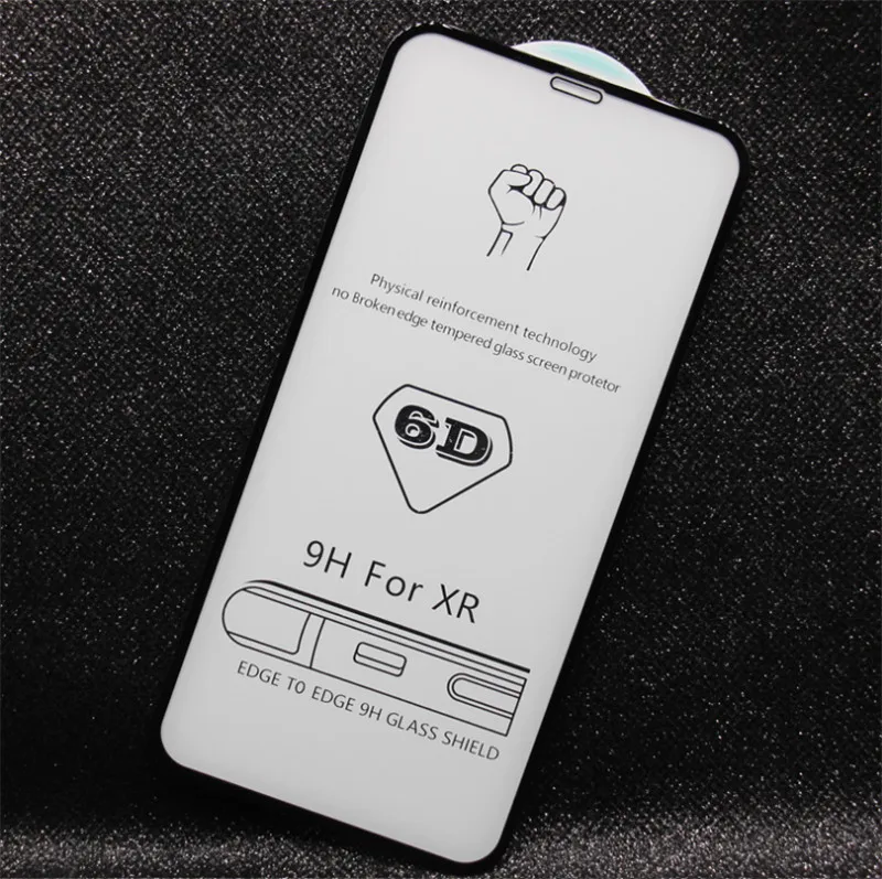 300 шт. DHL Для iphone XS Max XR 6D полное покрытие закаленное стекло твердость 9H изогнутые