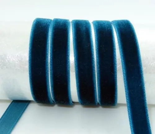 Блестящая нейлоновая односторонняя бархатная лента для волос размером 3/8 дюйма 50