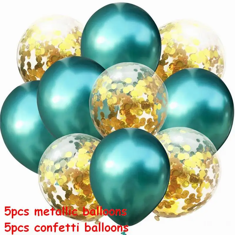 metallic set 5 10 шт 10 дюймов металлические цвета латексные воздушные шары с конфетти надувной шар для дня рождения свадьбы - Цвет: metallic set 5