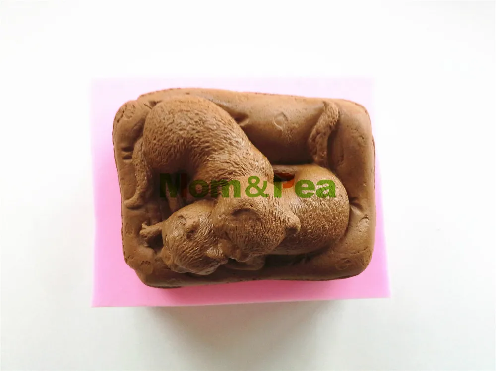 

Mom&Pea 0470 Free Shipping Two Cats Shaped Silicone Mold Cake Decoration Fondant Cake 3D Mold Soap Mold