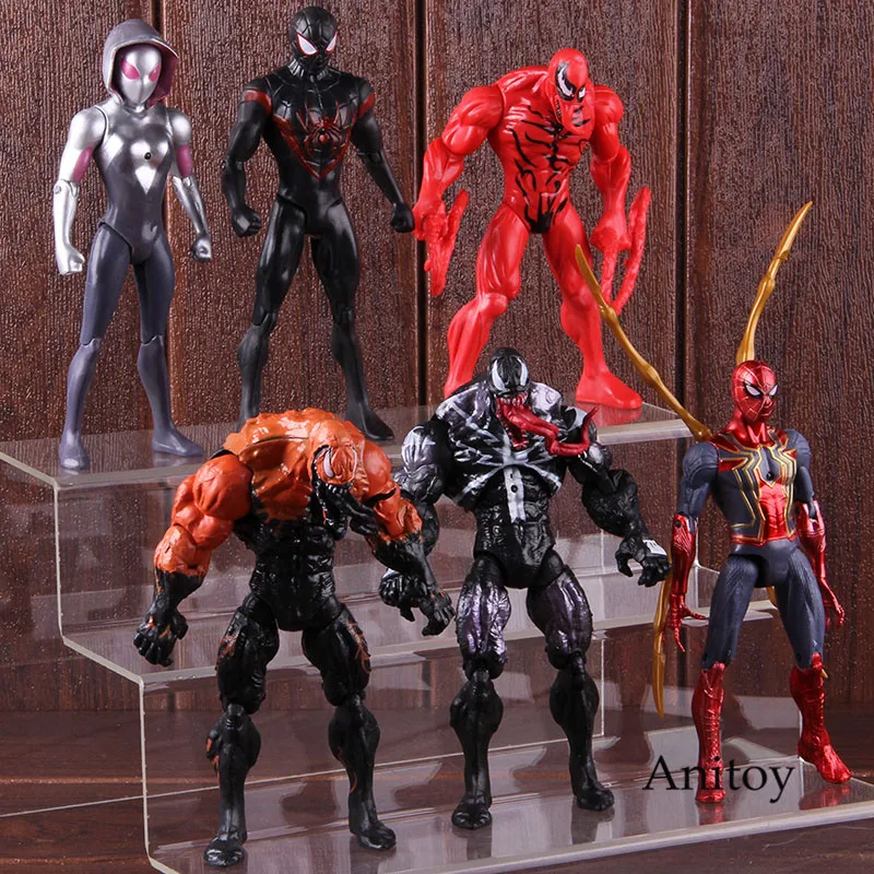 Marvel Человек-паук Venom Carnage Miles Morales Gwen Stacy танос Тор Дэдпул Капитан Америка фигурка игрушки набор со светом