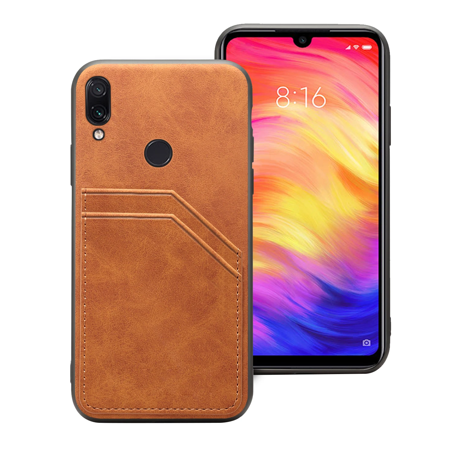For Xiaomi Redmi Note 7 Case Luxury PU Leather Card Holder+Soft TPU Frame Ultra-thin Anti-scratch Phone |