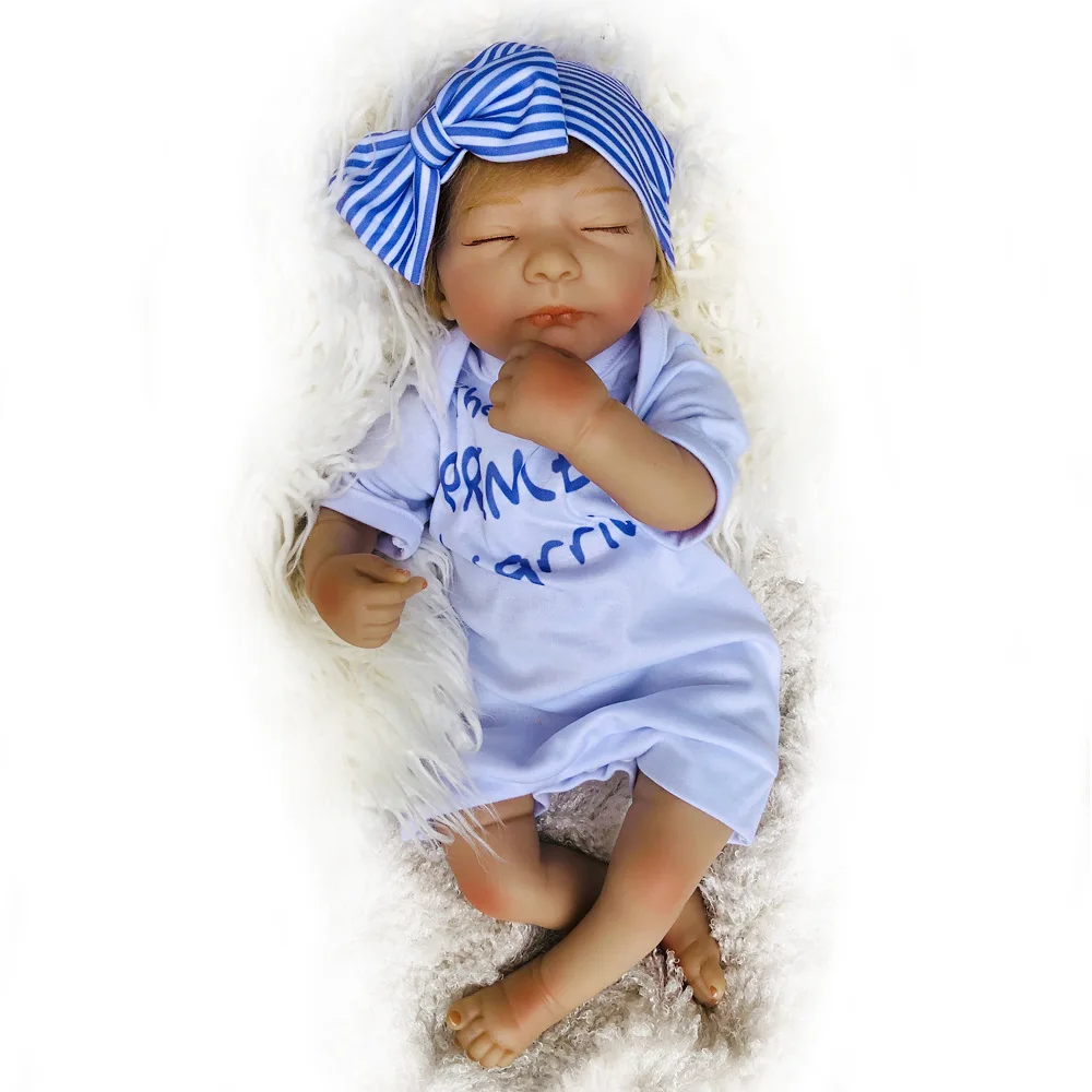 Кукла новорожденная Мягкая силиконовая с закрытыми глазами 18 дюймов | Игрушки и