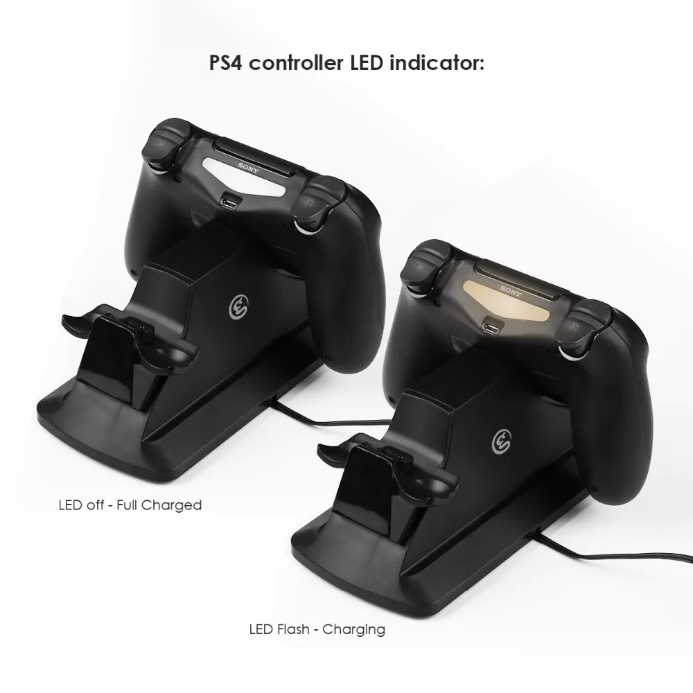 GameSir W60P190 двойной контроллер зарядная станция Подставка с блоком питания для PS4/PS4 Slim/PS4 Pro, зарядная док-станция(стандарт США