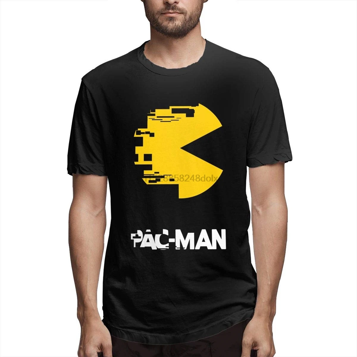 Крутая Черная Мужская футболка с коротким рукавом PAC-Man | одежда