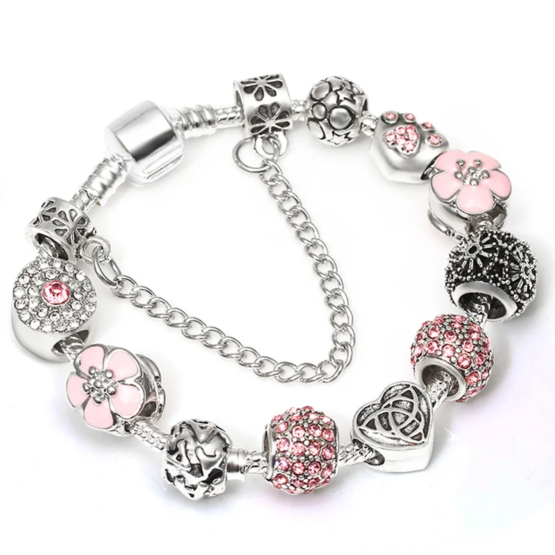 Женский браслет BAOPON высококачественный из муранского хрусталя с серебряным