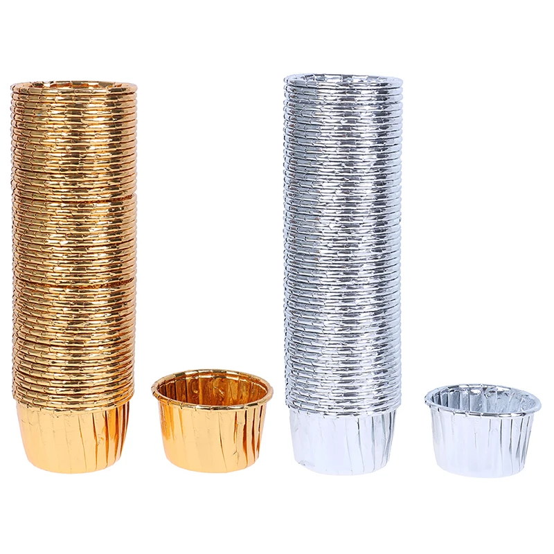 50 шт./компл. Маффин бумажные стаканчики Золотой Кекс Обертка лайнер круглые формы