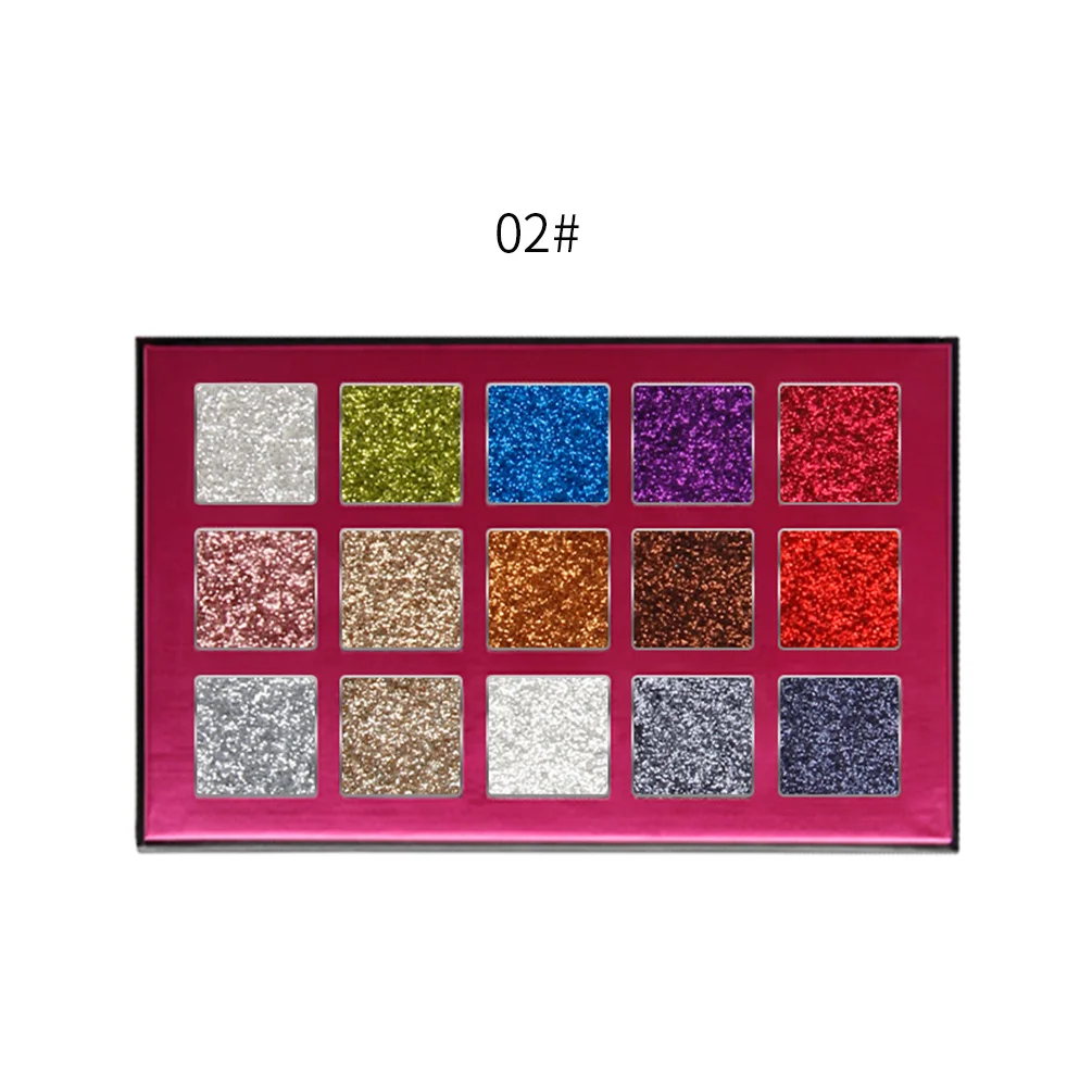 15 цветов/набор блеск Тени для век Палитра Металлов Порошок водостойкий Shimmer