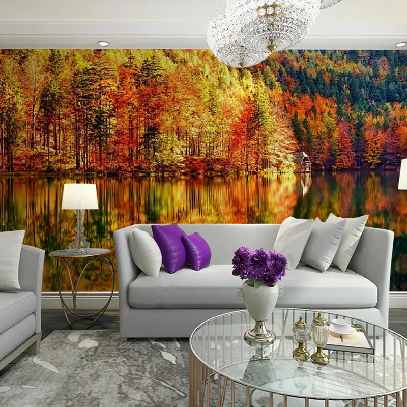 Домашний декор настенные бумаги природа осень лес пейзаж фото обои 3D для