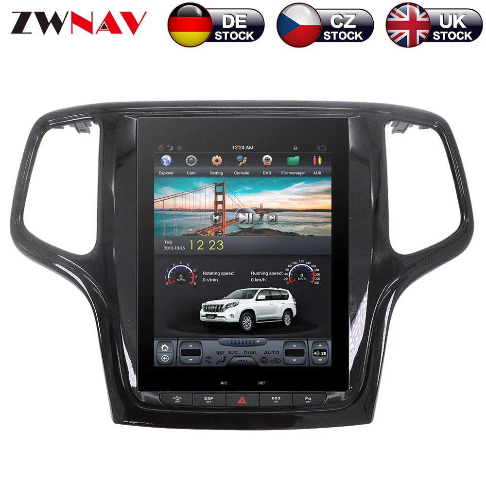 ZWNVA Тесла Стиль ips плюс Экран Android 7,1 автомобиль без DVD плеер gps навигации для JEEP Grand Cherokee черный