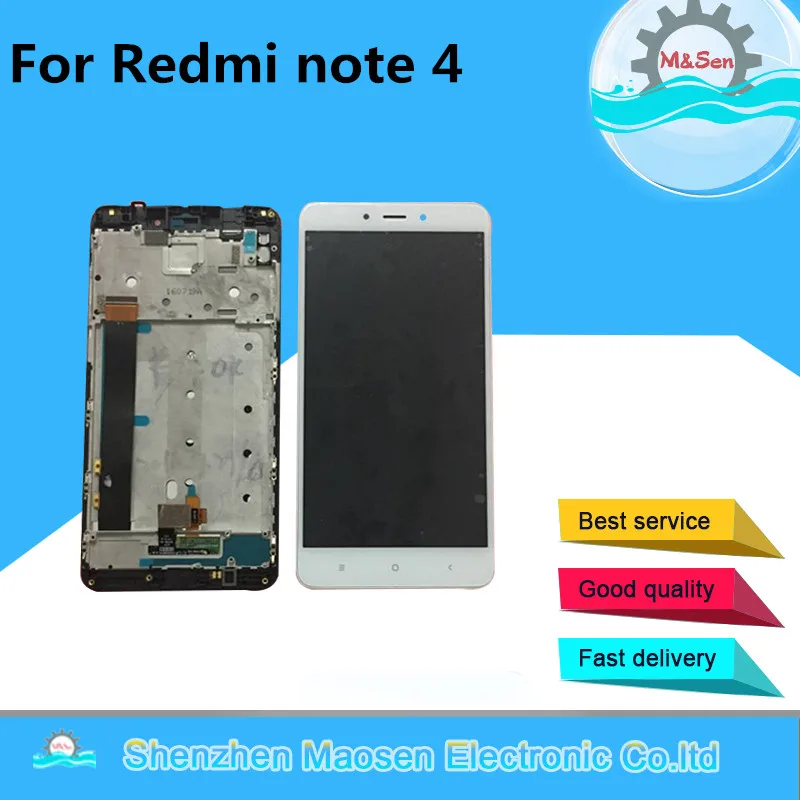 Оригинальный ЖК экран M & Sen для Xiaomi Redmi Note 4 MediaTek MTK Helio X20 3 ГБ 32 дисплей + сенсорный